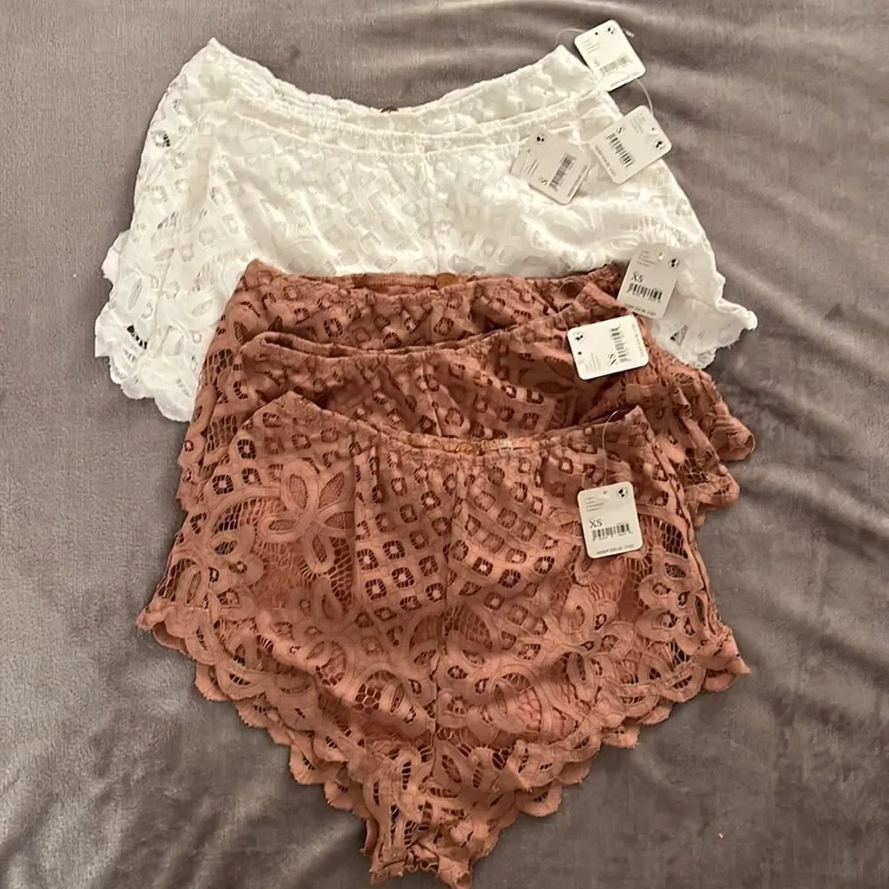 NWT Free People Adella Lace Crochet Boy Shorts MSRP $58 - Picture 9 of 10